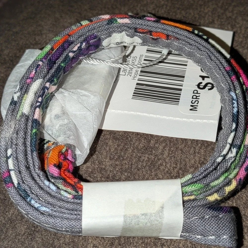 Vera Bradley Lanyard Hope Blooms Floral Gray‎ Pink Cotton Neck Strap 28145-X55